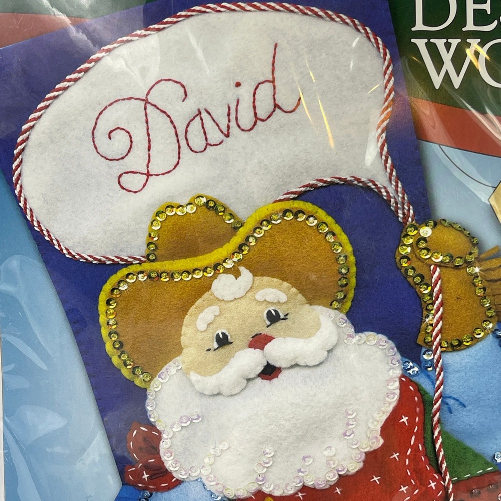 Design Works Cowboy Santa Felt Stocking Kit 5233 Western Christmas DIY 18 Inch - Picture 2 of 5